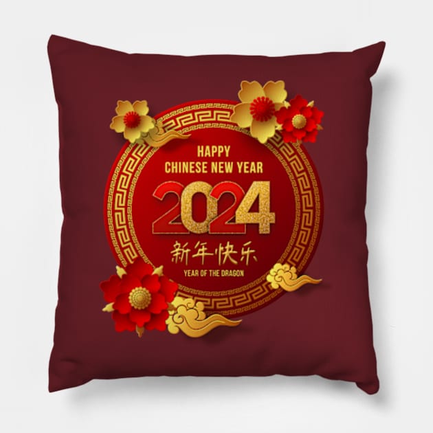 Lunar New Year 2024 The Year Of Dragon 2024 Men Women Kids Pillow by AimArtStudio