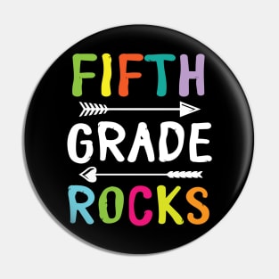 Fifth Grade Rocks Teacher Student Happy Back To School Day Pin