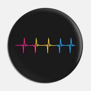 Pansexual Pride Heartbeat Pulse Pin