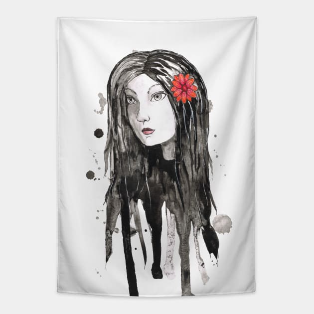 Wild dripping girl Tapestry by Bwiselizzy