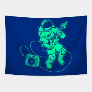 Astronaut Rockstar (Aqua Fill) Tapestry