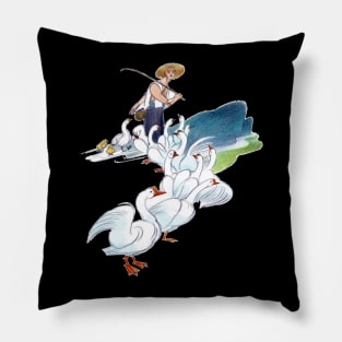 Darwing Stork Art Pillow