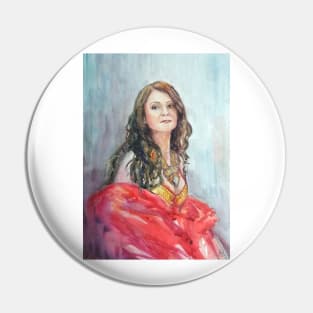 Watercolour portrait of an Eastern Dancer Pin