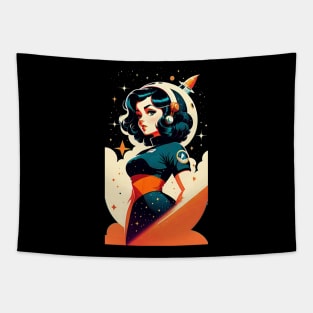 Space Pin Up Girl Tapestry