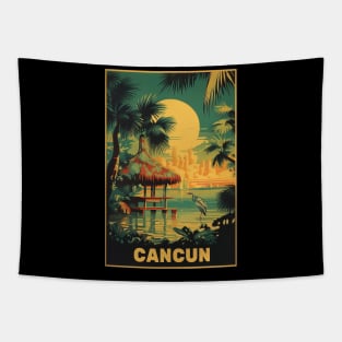 Cancun, Mexico, Travel Poster Tapestry