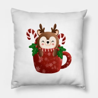 Reindeer Christmas cup Pillow