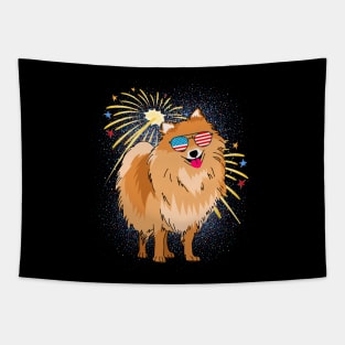 Cool Dog USA flag Patriotic 4th July independence day coolest shirt for july forth Tapestry