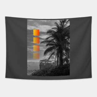 Beach with palms landscape Tapestry