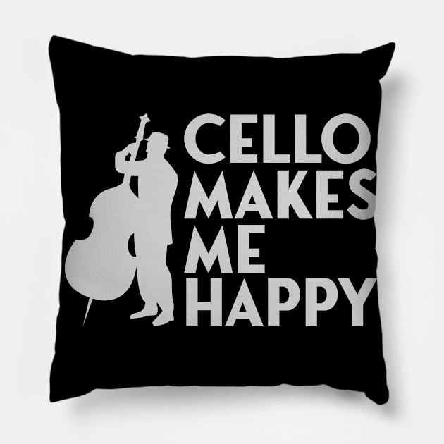 cello makes me happy Pillow by Jabinga