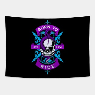 Live Fast Born to Ride Tapestry