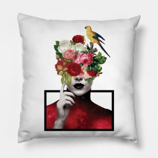 Flower Head Girl Pillow