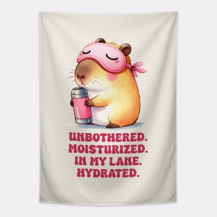 Unbothered Capybara Funny Tapestry