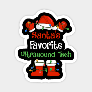 Santa's Favorite Ultrasound Tech Funny Christmas Pajamas Magnet