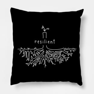 "Resilient In My Roots" Lineart Tree Pillow