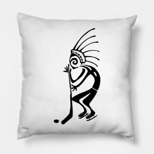 Kokopelli hockey black Pillow