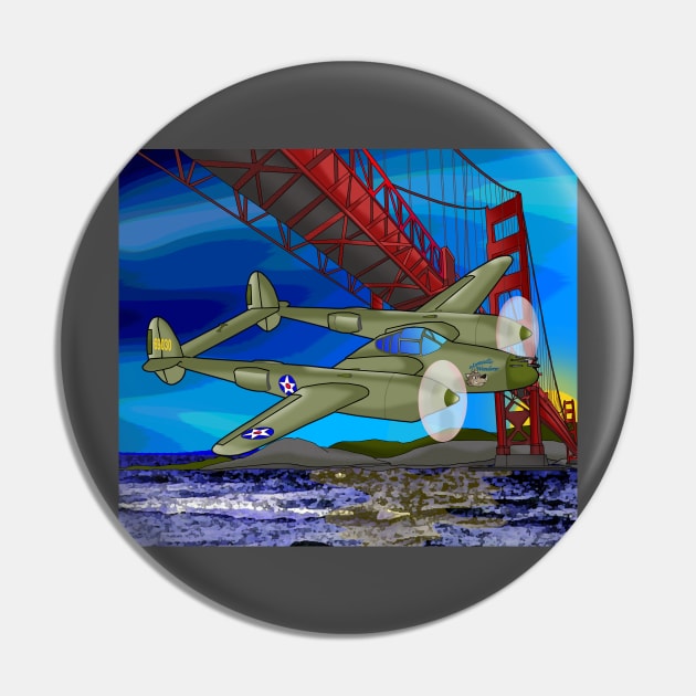 P-38 at Golden Gate Pin by lytebound