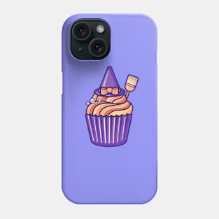 Witchy cupcake on light bg Phone Case