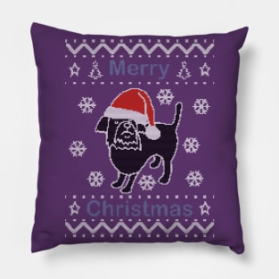 Cute Dog says Merry Christmas Pillow