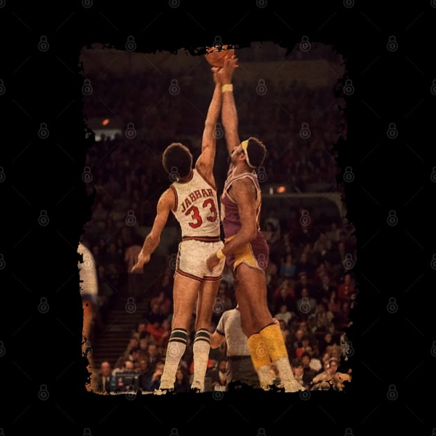 Wilt Chamberlain vs Kareem Abdul Jabbar, The Battle of The NBA Gods by Omeshshopart