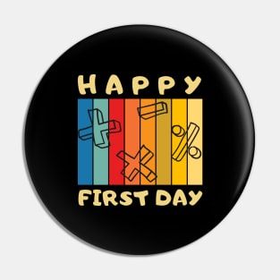 Happy FIRST DAY to school Welcome back  Maths Vintage Pin