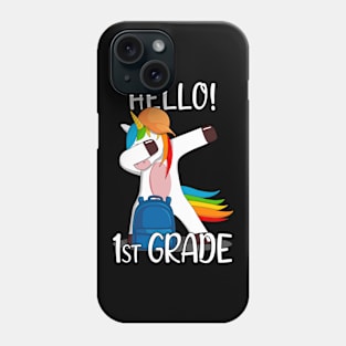 Hello 1st Grade First Day Of first Grade Girls Kids Unicorn Phone Case