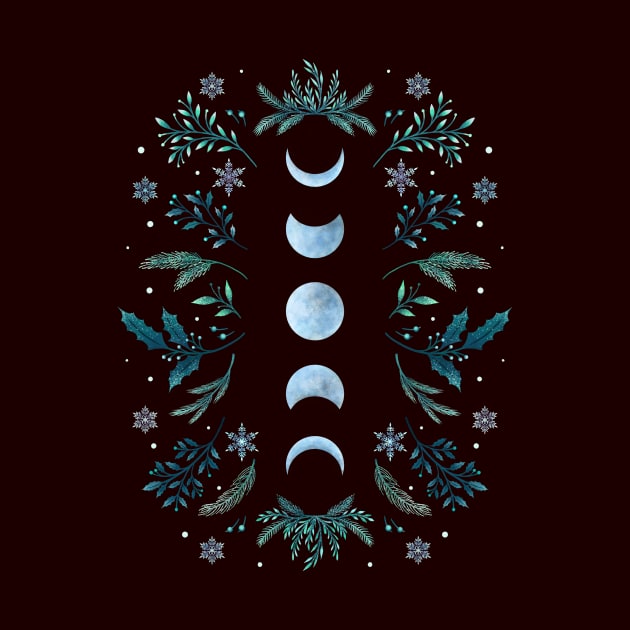 Moonlight Garden - Teal Snow by Episodic Drawing