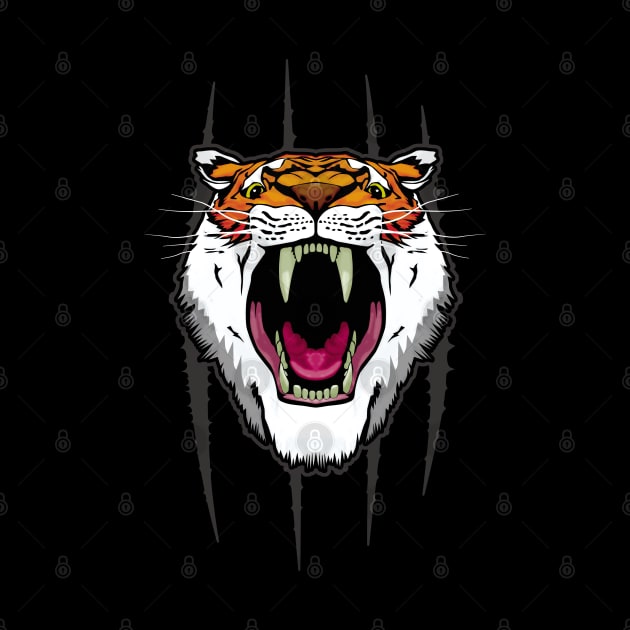 Roaring Tiger Face by TMBTM