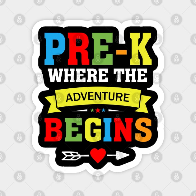 Pre-k Where The Adventure Begins Magnet by busines_night