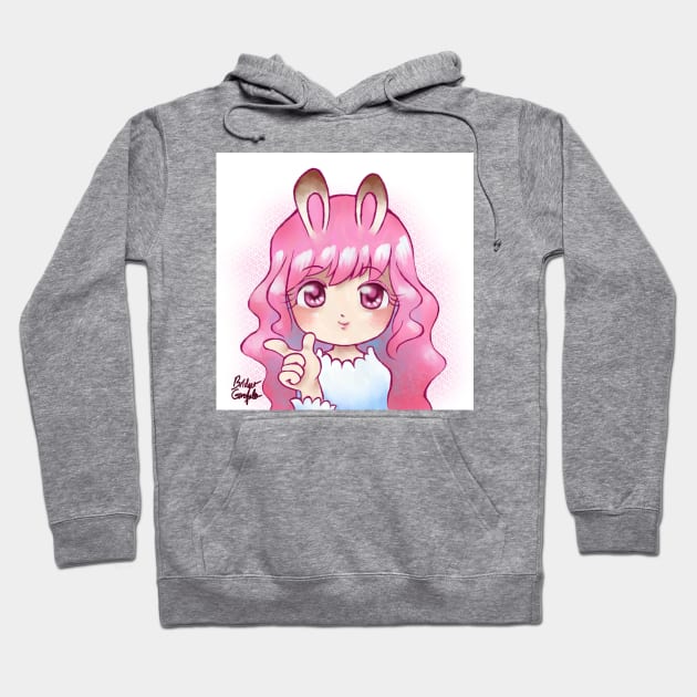 Kawaii Anime Girl that has Bunny Hoodie