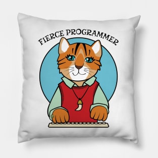 Fierce Programmer Tiger Cat Pillow