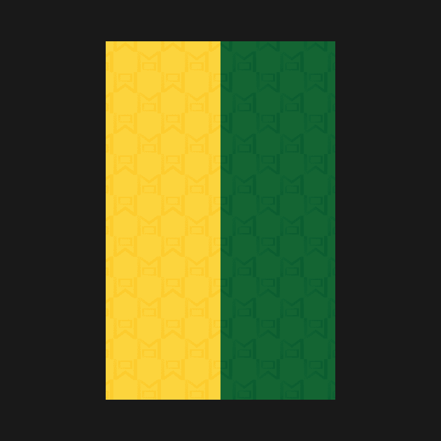 Manchester United Newton Heath Retro 1992 - 1994 Yellow and Green Halves by Culture-Factory