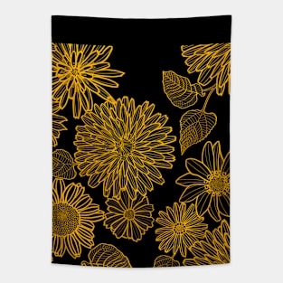 Various Yellow Flowers Pattern Tapestry