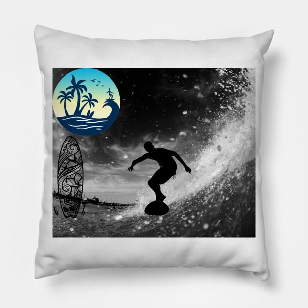 surfing  lover Pillow by ayoubShoop