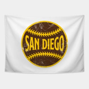 San Diego Retro Baseball - White Tapestry