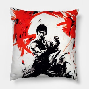 Martial Art Kung Fu Wild Nature Free Spirit Art Brush Painting Pillow