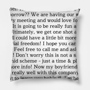 This is not a pyramid scheme (dark text) Pillow