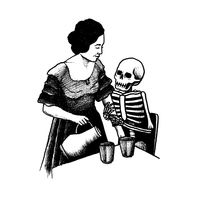 Woman skeleton drink by RicardoCarn