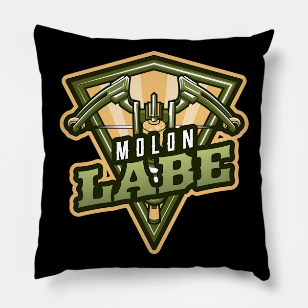 Crossbow | Molon Labe Pillow by Mega Tee Store