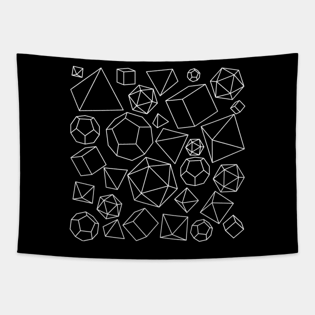 Platonic Solids (White) Tapestry by inotyler