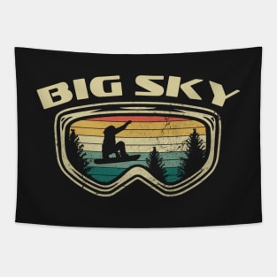 Snowboard Big Sky Montana Goggles Big Air Snow Tapestry