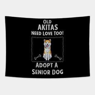 Senior Dog Adoption T-Shirt for Akita Dog Lovers Tapestry