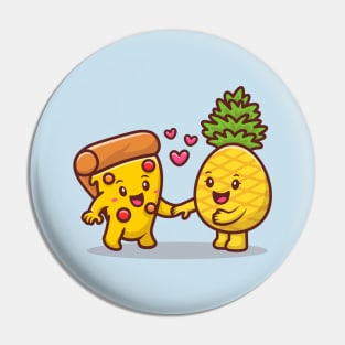 Cute Pizza With Pineapple Pin