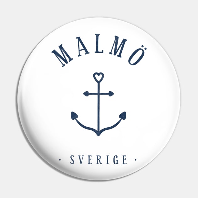 Swedish city Malmö Anchor Pin by 66LatitudeNorth