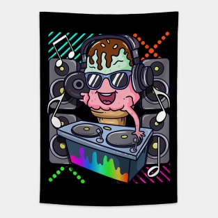 Ice Cream Cone DJ Dance Music Electronic Hip Hop Tapestry