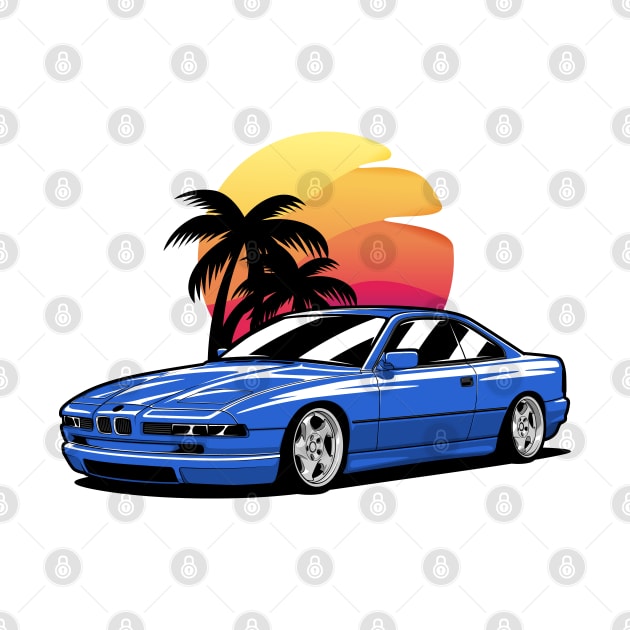 Blue E31 850 Palms Sunset by KaroCars