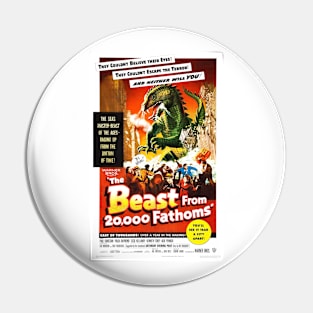 Classic Science Fiction Movie Poster - Beast From 20,000 Fathoms Pin