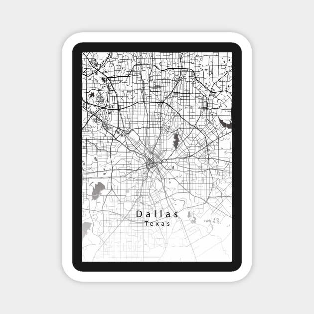 Dallas Texas City Map Magnet by Robin-Niemczyk