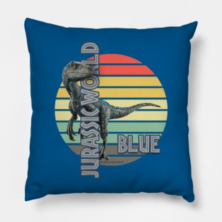 Jurassic Blue Velociraptor Pillow