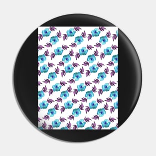 Watercolor peonies purple spring girly grid blue Pin