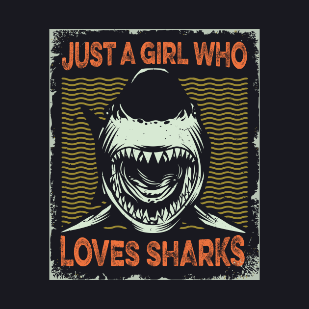 Just A Girl Who Loves Sharks Shark Lover Shark Lover Baseball T Shirt Teepublic